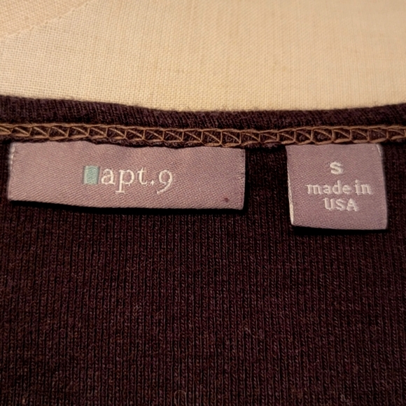 APT 9 ♡ Super-Sweet Brown 'n Tan Cotton Embellished Bling CHOCOLATE Shirt S - Picture 15 of 16